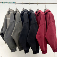 Sudadera Corta con Efecto Ácido LORISOW, Marca Privada para Hombre, 350GSM, Personalizable con Logotipo, Estilo Urbano