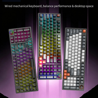Clavier mécanique filaire 96 touches avec bouton rotatif et rétroéclairage LED blanc pour le gaming – Vente en gros usine OEM/ODM