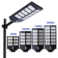 500w 1000w 1500w 2000w Lumière LED de rue solaire tout en un avec capteur de mouvement et télécommande pour cour extérieure de rue de route