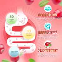 Gummies Probiotiques Herborigen pour la Santé Intime Féminine, 5 Milliards d'UFC avec Canneberge pour l'Équilibre Vaginal et Digestif