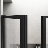 Nouvelle conception moderne, paroi de douche en verre trempé noir mat, porte de douche à charnière réglable en aluminium, taille personnalisée, garantie à vie