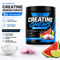 Créatine à croquer pour avant, après et entre les séances d'entraînement, avec une infusion de saveur pratique, fourniture OEM en marque blanche