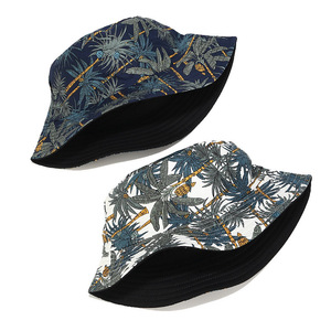 Europa y América Nuevo Patrón de árbol de plátano tropical Impreso Gorra de pescador de sol Sombrero de cubo - Product Image 2