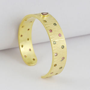 Super Sale Gold-Plated Tourmaline <b>Beaded</b> <b>Bracelets</b> for Women Trendy Pearl-Bedecked Wedding Anniversary & Party Gift - Product Image 2