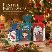 Boîtes cadeaux personnalisées pour bonbons de Noël en carton blanc avec poignée en forme de cœur pour l'emballage de friandises de fête de fin d'année, vente en gros