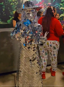 Funtoys, el Nuevo y Popular Disfraz de Robot con Luces LED Plateadas, Disfraz de Espejo Plateado para <span class=keywords><strong>Mujer</strong></span>, para Fiestas y Actuaciones - Product Image 5