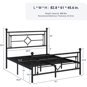 Base <span class=keywords><strong>de</strong></span> Cama Individual <span class=keywords><strong>de</strong></span> Metal, Estructura <span class=keywords><strong>de</strong></span> Cama Doble <span class=keywords><strong>de</strong></span> Hierro y Acero, Oferta - Product Image 6