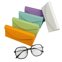 Étui à lunettes pliable en cuir PU, écologique, texturé, boîte à lunettes personnalisée avec logo OEM, étui de rangement pour lunettes optiques