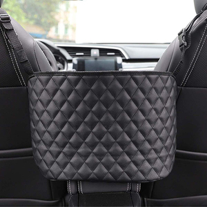 Hot Sale PU Leather Hanging Storage Bag Car Back Seat Organizer Car Net Pocket Handbag Holder