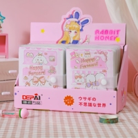 Lot de 50 cahiers à couverture PVC avec bouton-pression, 10 motifs de dessins animés variés, 80 g/m², 120 feuilles lignées, papeterie scolaire Kawaii, vente en gros