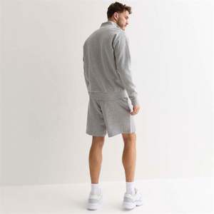 Otoño deportes Casual personalizar sólido relajado ajuste Jersey algodón media cremallera sudadera y pantalones cortos conjunto de dos piezas - Product Image 2