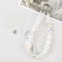 Bracelet de téléphone portable personnalisé unique en forme de nœud, accessoire de mode haut de gamme mignon avec cordon de perles, portable et durable