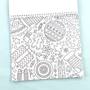 Stiker Natal lucu buku mewarnai dengan pensil anak-anak gambar Spiral seni Set lukisan untuk hadiah anak-anak - Product Image 4
