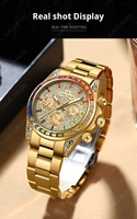 Montre chronographe multifonctionnelle de luxe personnalisée, mouvement de haute qualité avec diamants VK63/7750/4130/4131, acier inoxydable tendance