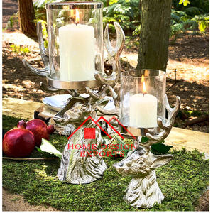 Portavelas de ciervo Hurricane para decoración de Navidad, portavelas de aluminio de alta calidad, adornos navideños, vajilla, ciervo - Product Image 4