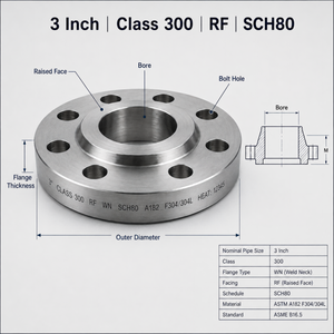 304 316L Edelstahl-Rohrflansch <span class=keywords><strong>WN</strong></span> Schweißhals ASME B16.5 ANSI 150 300 RF Geschmiedet SUS - Product Image 2
