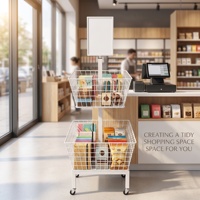 Présentoir amovible en fil métallique pour boissons gazeuses, collations et chips en supermarché