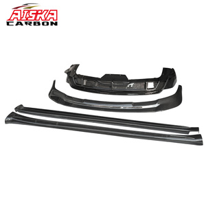 Kit carrosserie AISKA en fibre de carbone sèche finition mat sergé avec lèvre avant, diffuseur arrière et jupes latérales pour TESLA Model X <span class=keywords><strong>2022</strong></span>+ - Product Image 5