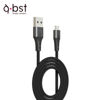 A-BST 1M 2A Nilon Dikepang Kabel Mikro USB Kabel Data Sinkronisasi Ponsel USB Kabel Pengisian