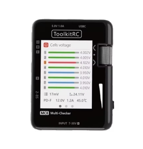 <span class=keywords><strong>Testeur</strong></span> de batterie <span class=keywords><strong>LiPo</strong></span> ToolkitRC MC8 2-8S, équilibreur, <span class=keywords><strong>testeur</strong></span> de servo avec charge rapide USB-C PD - Product Image 1