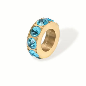 Colgante de Acero Inoxidable 316L con Baño de Oro de 14k/18k, No se Deslustra, con Dijes de Piedras de Nacimiento de Diamantes de Imitación para Fabricación de Joyas, Collares y Pulseras - Product Image 6