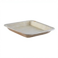 Assiettes carrées profondes jetables en bois classiques, durables et écologiques, avec support gravé, pour fêtes et usage extérieur, 9 x 9 pouces, sans BPA