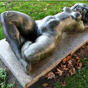 Statue de femme nue en bronze grandeur nature allongée, sculpture de femme nue en bronze pour rue piétonne - Product Image 2