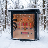 Sauna extérieur moderne en bois massif pour 6 personnes, traditionnel, humide et sec, avec chauffage électronique
