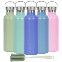 Botella de agua aislada deportiva de acero inoxidable 18/8 de doble pared al vacío termo de boca ancha personalizado barato al por mayor