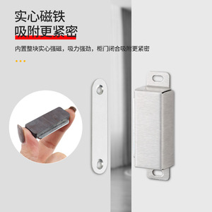 Stainless Steel Magnetic <b>Door</b> <b>Catch</b> Cabinet <b>Door</b> Opener Wardrobe Magnetic Latch Brushed Minimalist Design - Product Image 1