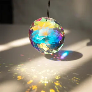 Suspended crystal Chandelier crystal prism Six-petal rosette prism sun catcher rainbow