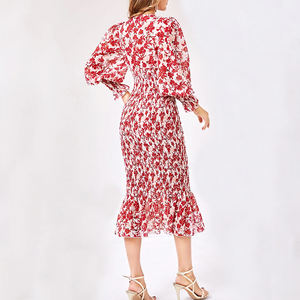 Özel yaz lüks moda tül-uzun kollu Midi kokteyl abiye - Product Image 3