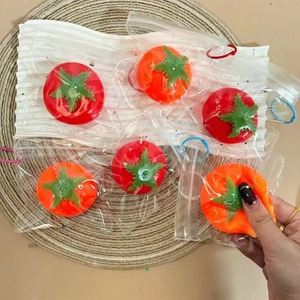 Jelly Persimmon Tomato Ball <b>Fidget</b> Toys TPR Squeeze Toy Fun Stress Relief <b>Fidget</b> Toy <b>Keychain</b> Bag Charm Accessories - Product Image 1