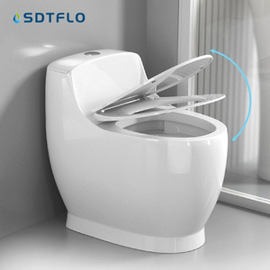 New Design <strong>Black</strong> White Grey Seat Cover Floor Mounted Ceramic S-trap One Piece Wc <strong>Toilet</strong> for Bathroom - Product Image 5