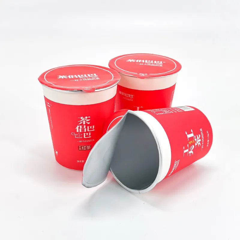 Logo baskılı tek kullanımlık paket servisi olan restoran çift duvar kağıdı fincan sıcak kahve içecekler kapakları
