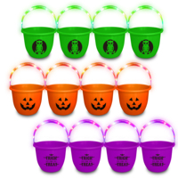Großhandel Firmen-Weihnachtsgeschenk Markenpromotion Schulveranstaltung Preis Individueller Druck 6 LEDs Robuster Harter Griff Leuchtender Kürbis-Eimer