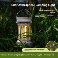 Nouvelle Lanterne de Camping Rétro Haut de Gamme 2026 à LED COB avec Recharge Solaire, Alimentation Portable par Batterie pour Tente Extérieure