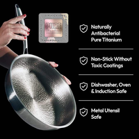 Wajan Penggorengan Titanium Alloy Motif Palu Grosir Tanpa Lapisan, Wajan Titanium Motif Palu dengan Tutup