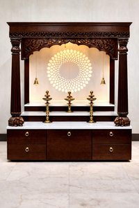 Trendy Hindu Temple Design for Home Designer Wooden Temple for Modern Homes Custom Home <b>Mandir</b> Unit At Wholesale Prices For USA - Product Image 5