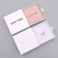 Boîte cadeau en papier écologique, économique, petite, avec logo personnalisé, tiroir coulissant, pour bijoux, bagues, boucles d'oreilles, colliers, avec plateau en mousse