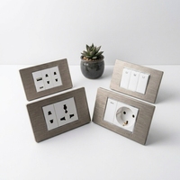 Interrupteur mural modulaire gris brossé SANSHE SASO, prise de courant universelle avec charge USB Type-C pour la décoration de maisons de luxe au Moyen-Orient