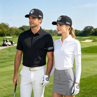 Casquette de sport unisexe 5 panneaux à visière incurvée, perforations découpées au laser, 100 % polyester respirant et séchage rapide, idéale pour le golf et les activités de plein air – Grande Vente