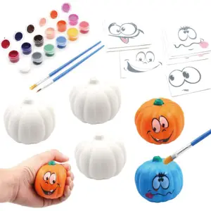 Hot 6 Pack zucca di Halloween a lenta crescita con adesivi decorativi artigianato per bambini artigianato di Halloween dipingi la tua zucca Squishy