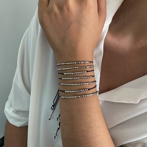 สร้อยข้อมือสแตนเลสสตีลแบบกำหนดเอง ลูกปัดรหัสมอร์ส ฉันรักคุณ เพื่อนซี้ สำหรับคู่รัก เครื่องประดับ - Product Image 3