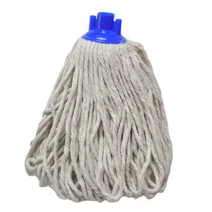 mop supplier sale cheap and good quality house cleaning eco regenerated cotton polyester blended yarn wet mop head round refill