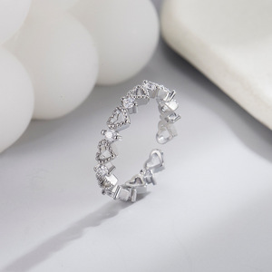 Bague en diamant en forme de cœur en platine pour enfants, bijoux à porter au quotidien, bague pour l'index JZ 496 - Product Image 2