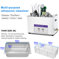 Nettoyeur à ultrasons industriel 30L 900W pour injecteurs, roulements de chaîne, engrenages, moteurs, cartes de circuits imprimés et vibrations