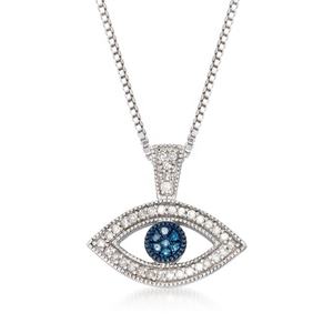 Kalung Evileye Wanita Minimalis, Gaya Kalung Warna Rose Gold Biru Evileye CZ Kustom - Product Image 2