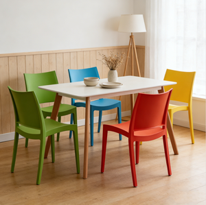 Chaise <span class=keywords><strong>de</strong></span> salle à manger ergonomique moderne en plastique coloré, chaise monobloc en PP moulé pour la maison, le bureau, le restaurant ou l'extérieur - Product Image 6