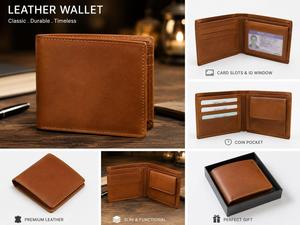 Cartera de Cuero Genuino Hecha a Mano, la Más Vendida, para Uso Casual y de Oficina, al Mejor Precio - Product Image 4
